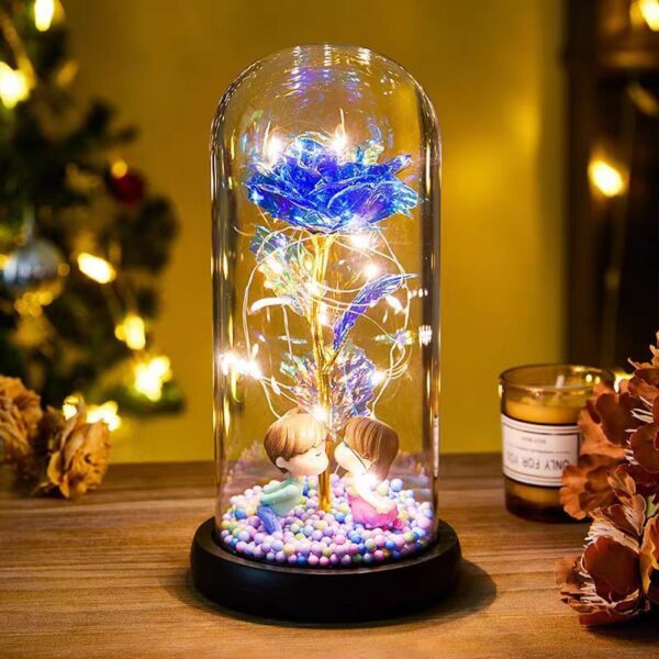 Eternal Rose LED Light Foil Flower In Glass Cover Night Lights Valentines Day Gifts Lamp Decor For For Home Bedroom Wedding Gift Valentine's Day Gifts - Image 6