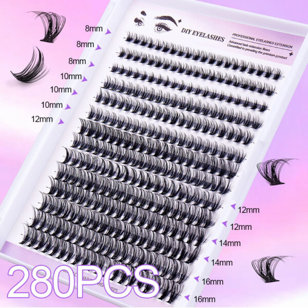 Segmented Natural Thick Individual False Eyelash False Eyelashes - Image 10