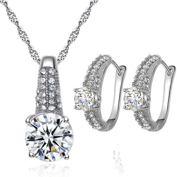 Bridal Necklace And Earrings Jewelry Set - Image 3