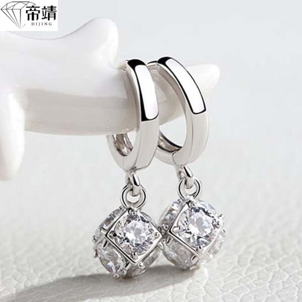 S925 Sterling Silver Earrings, magic square ear buckle, Japan, Japan, Japan, Japan, Japan and Japan - Image 2