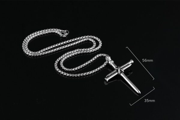 Titanium steel casting steel nails cross men's pendants necklace jewelry - Image 2