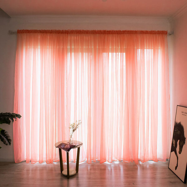 Simple And Modern Balcony Solid Color Gauze Curtain - Image 3