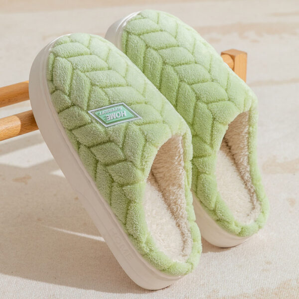 New Non-slip Thick-soled Plush Slippers Couple Winter Warm Home Slipper Indoor Fleece Shoes For Women Men - Image 5