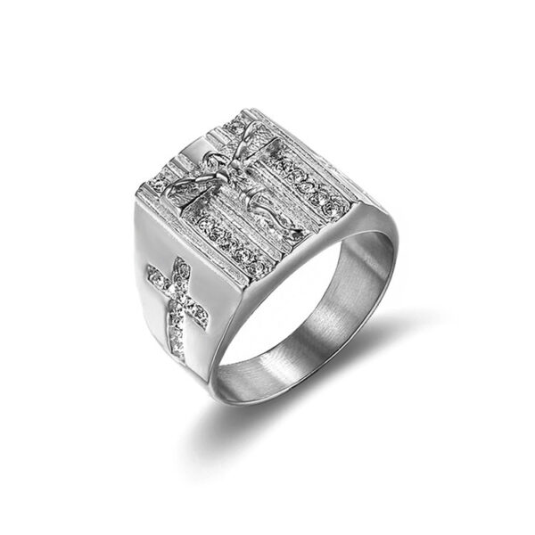 European And American Retro Religious Jesus Cross Ring - Image 6