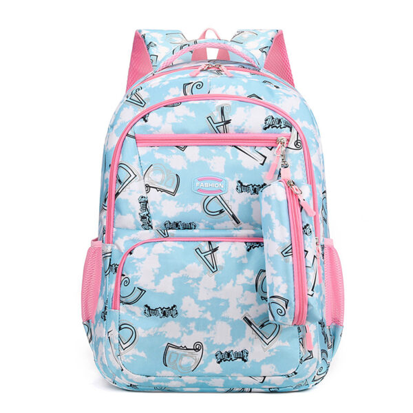 New Letter Print Backpack With Pencil Case Fsahion Sweet Primary School Students Schoolbag For Girls Boys - Image 8