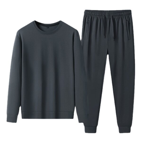 Tencel Roman Sports Leisure Men's Spring And Autumn Sweatshirt And Sweatpants Two-piece Suit - Image 5