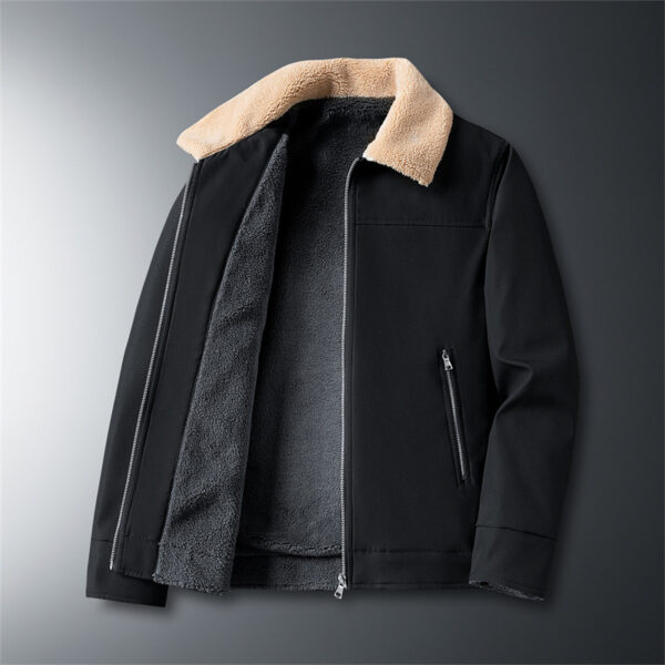 Men's Coat New Casual Fleece Jacket Stand Collar - Image 7