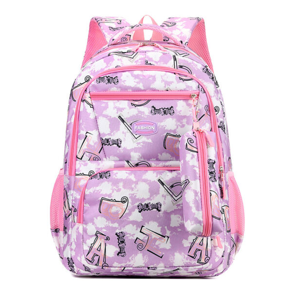 New Letter Print Backpack With Pencil Case Fsahion Sweet Primary School Students Schoolbag For Girls Boys - Image 3