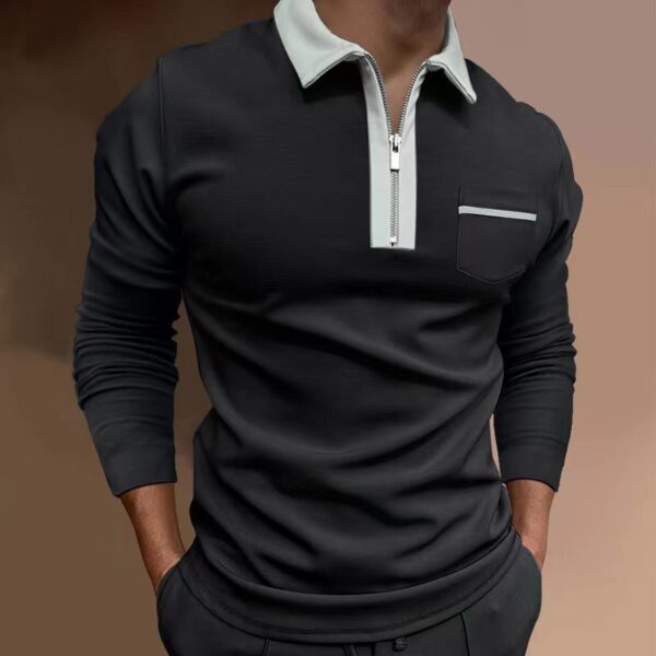 Fashion Slim Fit Pocket Long Sleeve Men's T-shirt - Image 7