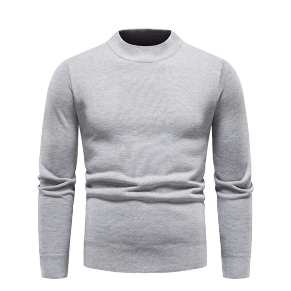 Sweater Men's Fleece-lined Thick Round Neck Sweater - Image 6