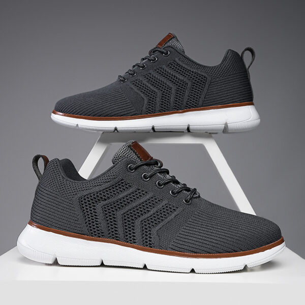 Fashion Lace-up Mesh Sneakers Casual  Flying Woven Walking Sports Shoes For Men - Image 2