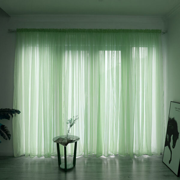 Simple And Modern Balcony Solid Color Gauze Curtain - Image 5