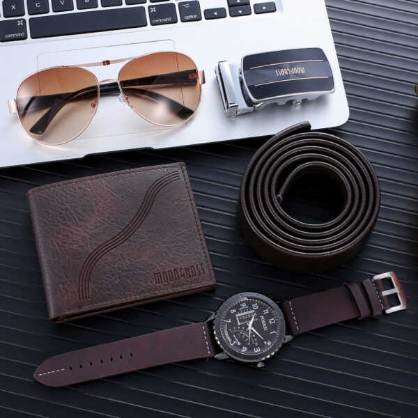 Quartz Watch Elegant Belt Wallet Glasses Set - Image 2