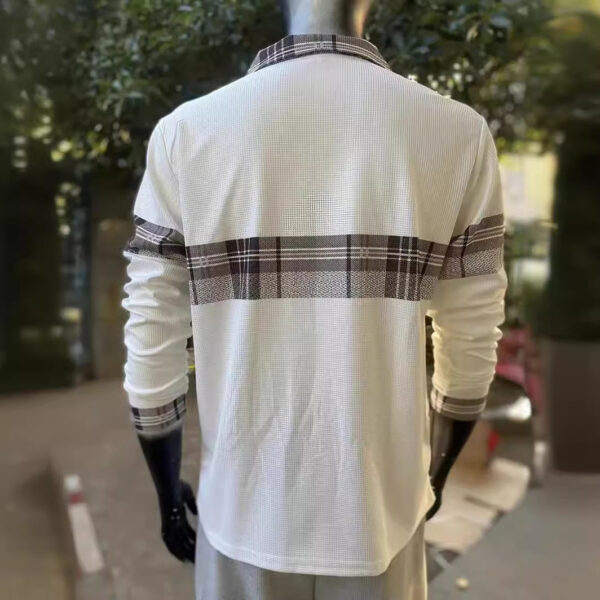 European And American Men's Casual Long Sleeve Color Matching - Image 6