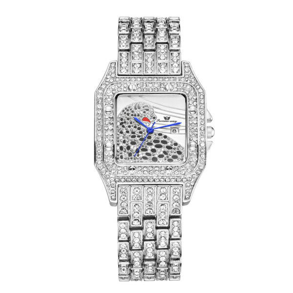 Square Full Star Leopard Diamond Women's Watch Quartz Women's Watch - Image 3