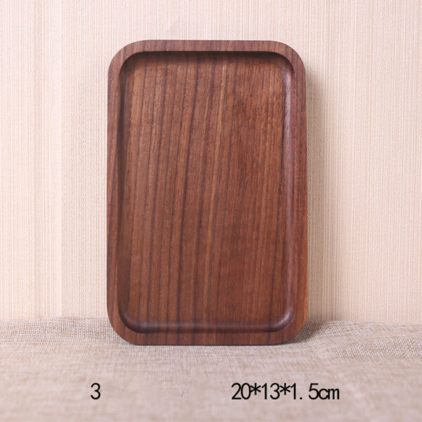 Japanese Style Wooden Black Walnut Rectangular Dinner Plate - Image 5