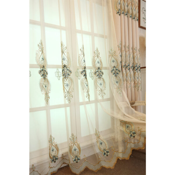 Slub cotton embroidery curtain fabric - Image 4