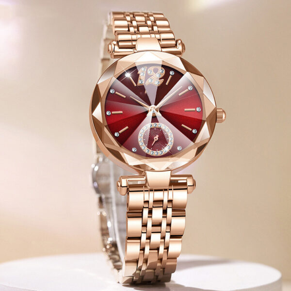 Women's Fashionable Multi-pronged Gradient Glass With Diamond Face Watch - Image 8