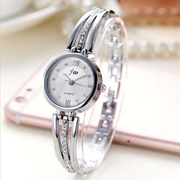 Round Watch Women's Rhinestone Steel Band Fashion Watch - Image 4