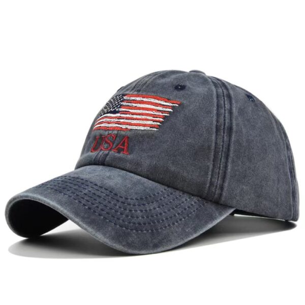 Washed Distressed Letters Baseball Peaked Cap - Image 2