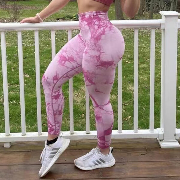 Tie Dye Leggings Women Fitness Yoga Pants Seamless Push Up Workout Tights Gym Sports Legging - Image 4