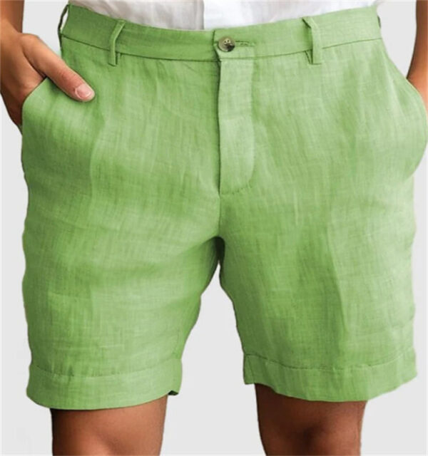 Men's Linen Summer Breathable Solid Color Outdoor Shorts - Image 8