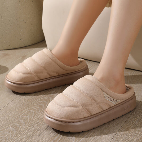 Fashion Solid Plush Slipper Winter Warm Indoor Floor Bedroom Home Slippers For Couple Thick-soled House Shoes Women Men - Image 8