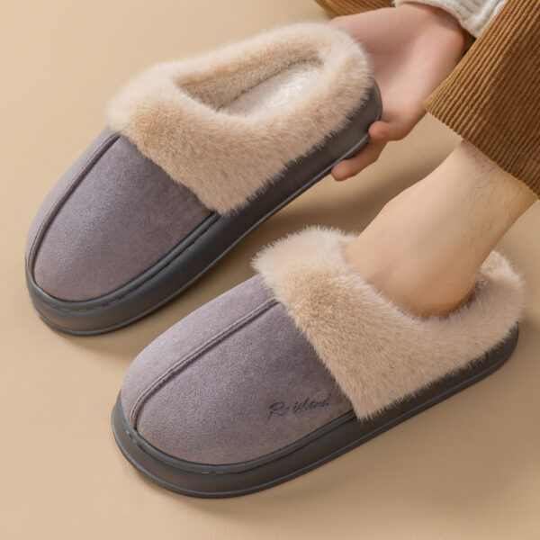 New Winter Cosy Warm Couple Style Concise Fluffy Slippers Women Men Non-slip Soft Slides Indoor Mule Ladies' Home Cotton Shoes - Image 7