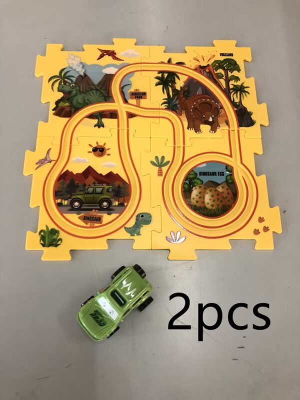 Children Puzzle Electric Railroad Speeder DIY Assembly Electric Car Automatic Rail City Scene Construction Education Toy Gift - Image 2