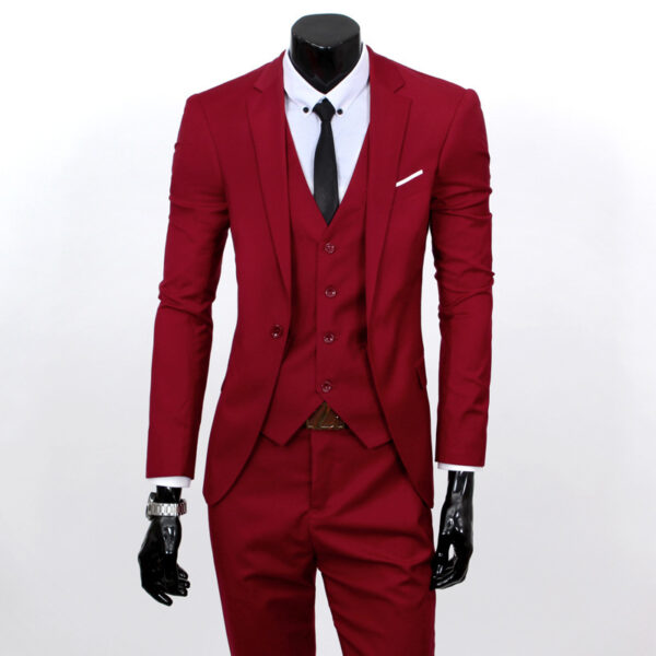 Suit Set Three-piece Set Slim-fit Korean Formal Wear - Image 7