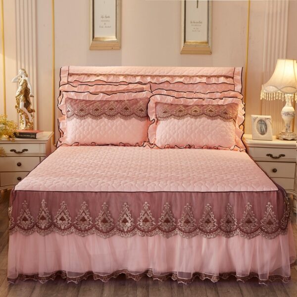 Quilted Lace Bed Skirt Thickened Plus Cotton Bedspread Single Piece Simmons Bed Cover Bed Circumference 1.8m Bed - Image 7