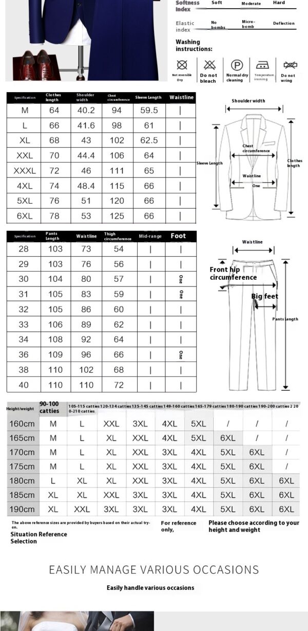 Men's Suit Three-piece Suit British Slim-fitting Wedding Dress Multicolor Plus Size - Image 3