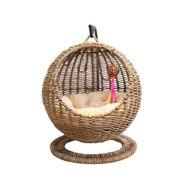 Pet Cat Litter Round Semi-enclosed Opening Cat Hanging Basket - Image 2