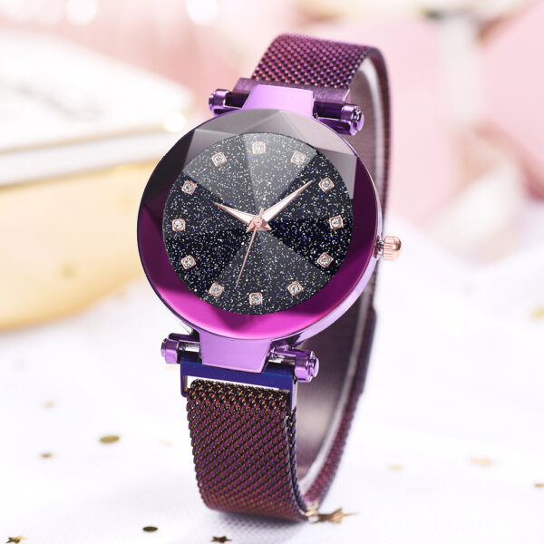 Women's Watch Square Diamond Rhinestone Starry Sky Face Ladies Casual Fashion Watch Set Bracelet Watch - Image 8