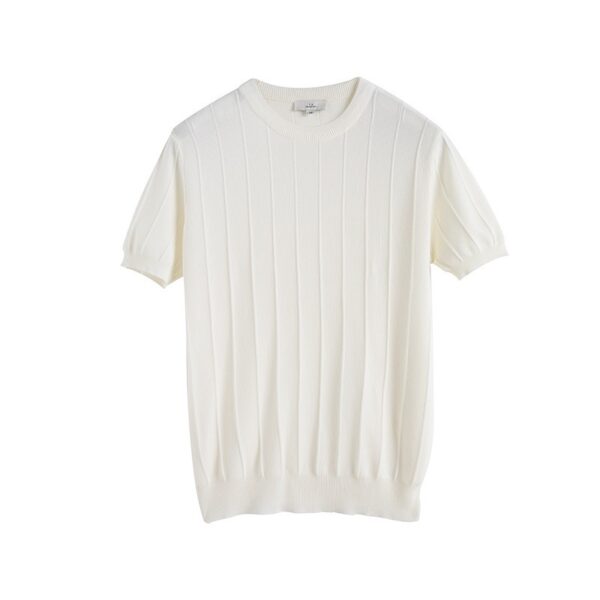 Short Sleeve Knitted T-shirt Summer Men's Light Round Neck Thin Tops - Image 7