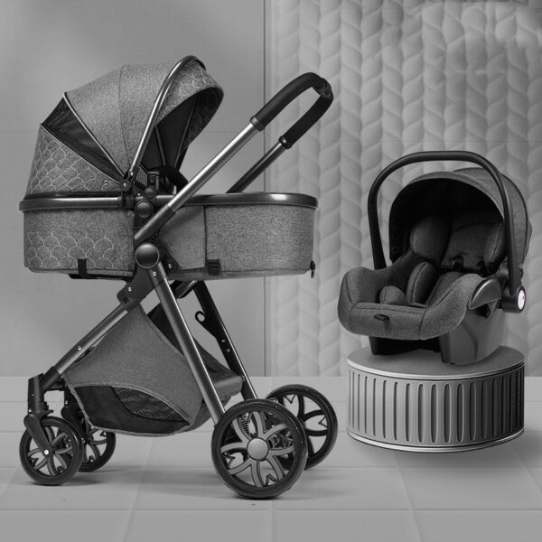 Lightweight Folding Two Way Shock Absorbing Newborn Baby Stroller - Image 7