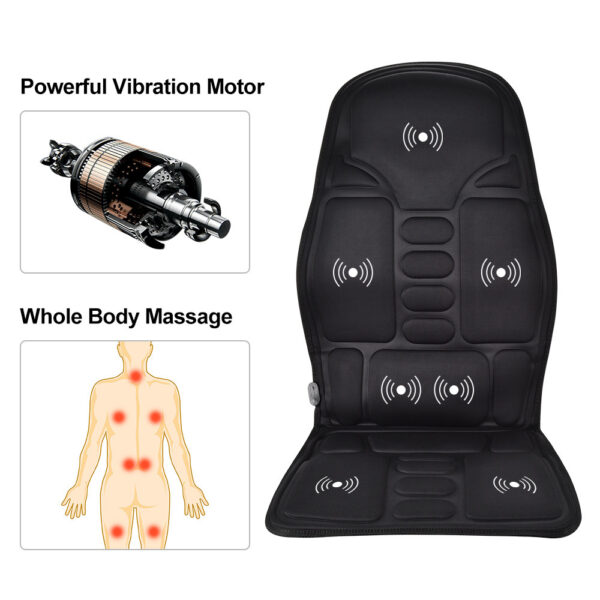 Car Electric Heated Massage Seat Cushion Pain Neck Waist Relaxation Vibration Massager Pad Car Office Full Body Massage Seat - Image 2