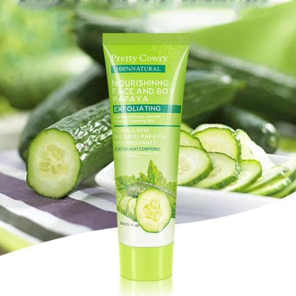 Cucumber Coconut Papaya Facial Exfoliating Gel Cream 100ml Body Cleansing - Image 7