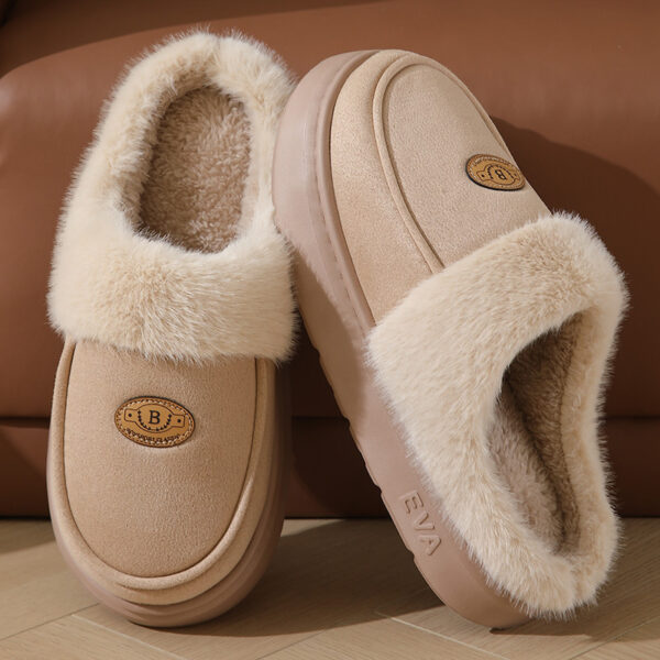 Winter Plush Slippers For Men Casual All-match Warm Suede House Shoes Indoor Non-slip Floor Bedroom Slipper - Image 8