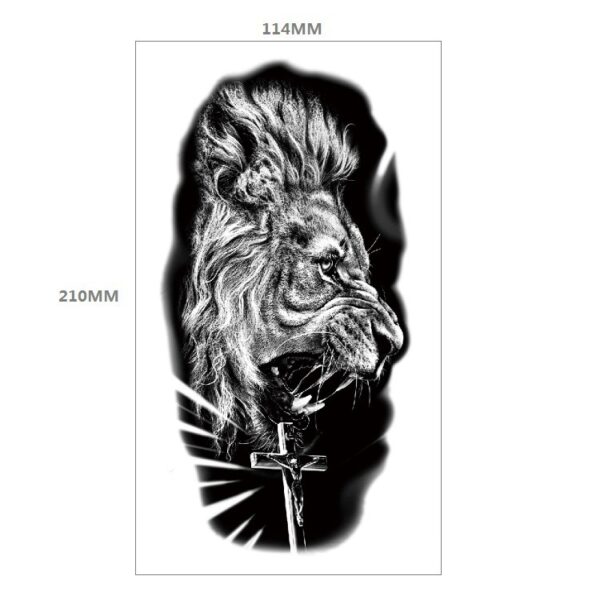 Animal Pattern Tiger Lion Half Arm Water Transfer Imitation Tattoo - Image 2