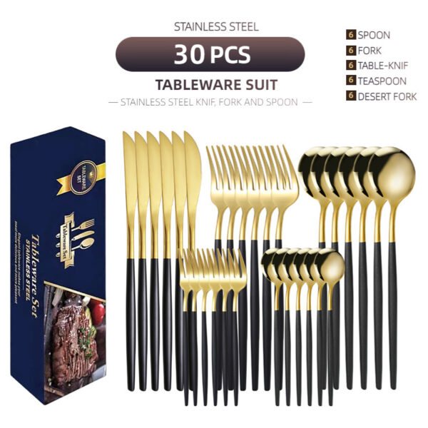 Stainless Steel Knife And Forks 30-piece Tableware Set Suit - Image 5