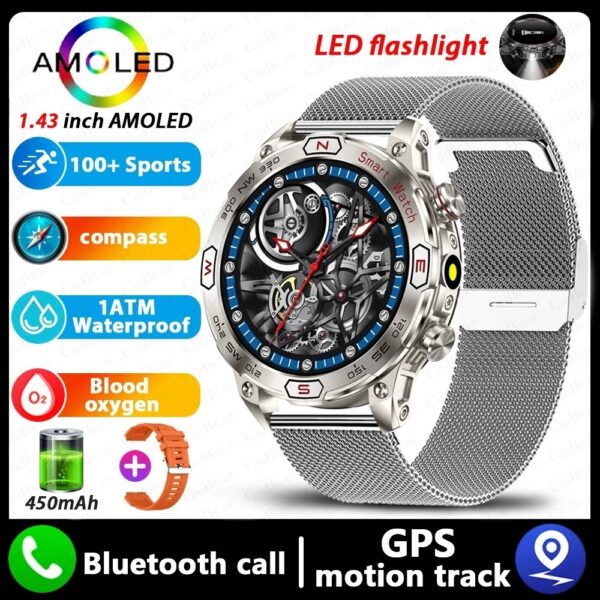 Smart Watch HD AMLOED Screen Bluetooth Calling Sports Watch - Image 3