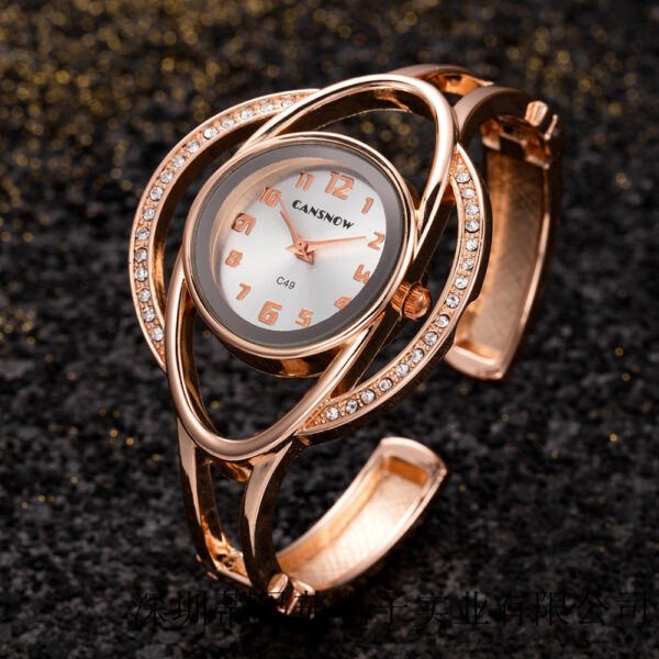 Fashion Temperament Ladies  Buckle Steel Band Quartz Bracelet - Image 6