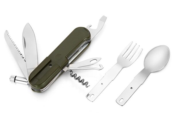 Lighted outdoor tableware Sambo Stainless steel knife Fork Spoon camping picnic combination tableware - Image 3