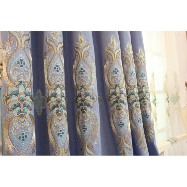 Slub cotton embroidery curtain fabric - Image 3