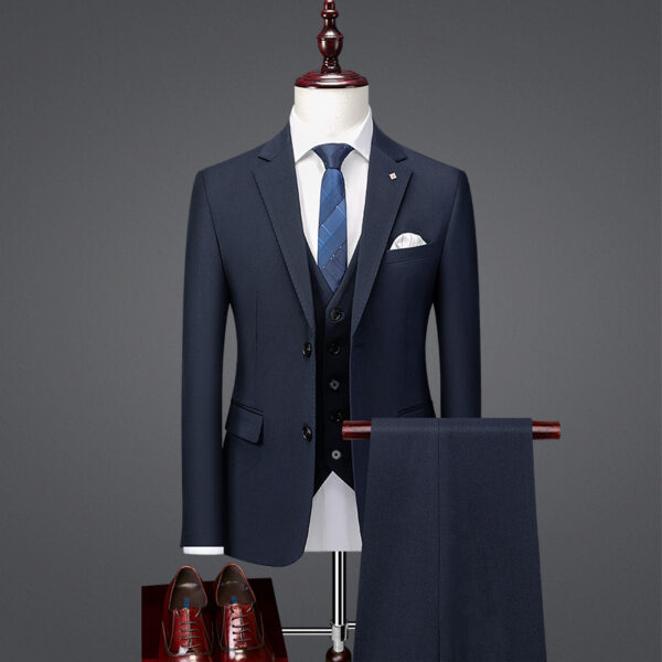 Handsome Slim Fit British Style Business Casual Suit Formal Attire - Image 3