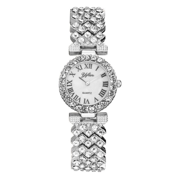 Exquisite Dial And Strap Full Of Diamonds Ancient Roman Scale Women's Watch - Image 5