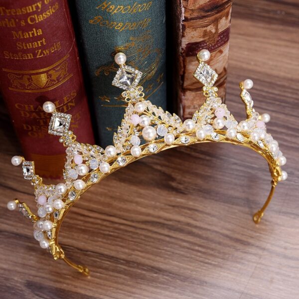 Korean Style Bridal Crown Earring Set - Image 2