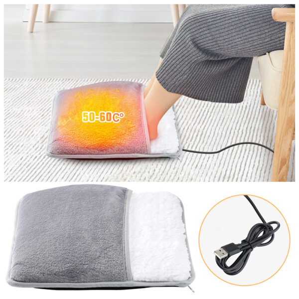 Flannel USB Plug In Foot Warmth Home Smart - Image 2