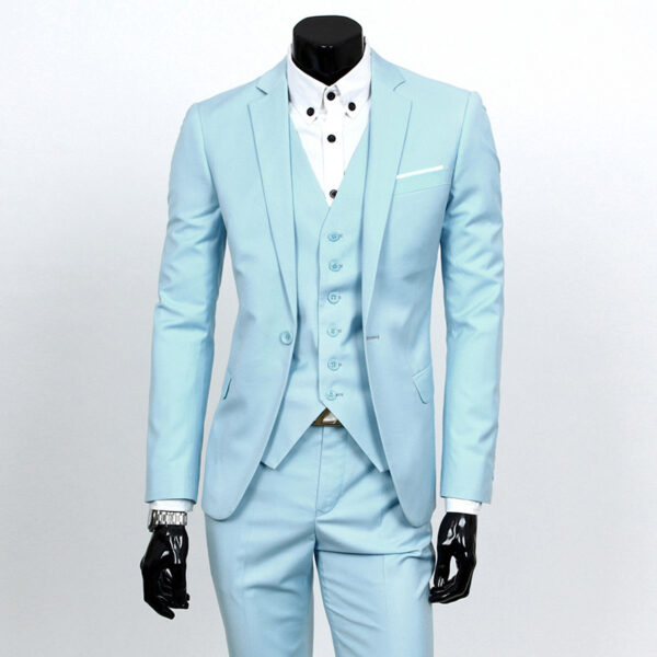 Suit Set Three-piece Set Slim-fit Korean Formal Wear - Image 9